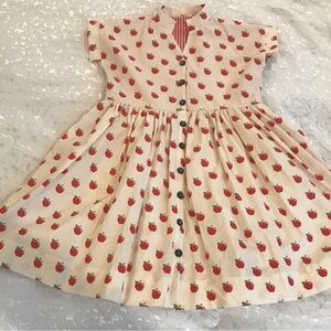Maddy James Girls Apple Print Button-Front Dress NWOT size 12